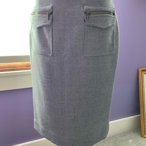J.Crew Gray Wool Pencil Skirt Size 4